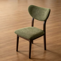Chaise de salle à manger nordique en bois massif avec dossier rembourré en cuir, chaise moderne minimaliste pour la maison, le restaurant et le salon