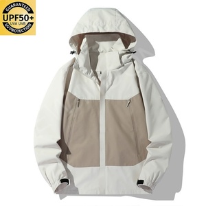 Veste légère à capuche pour homme, printemps et automne, veste de travail tendance, coupe-vent, couleurs assorties, pour l'extérieur - Product Image 2