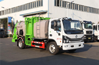Camion à ordures alimentaires Dongfeng Dolica D7 4x2 10 CBM à chargement latéral, hermétique, avec séparation sec-humide, pour collecteur de déchets de restaurant