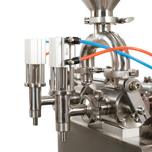 Máquina de llenado de pasta de cacahuete, achiot y miel de doble cabezal con mezclador o calentador - Product Image 3