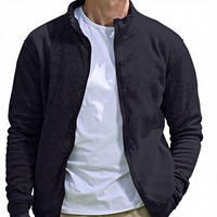 Sweat-shirt cardigan à col montant pour homme, personnalisé avec logo OEM, fermeture éclair intégrale, doux, 100% coton molletonné, 300 GSM, poignets côtelés