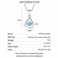 Collier en Moissanite 5mm, Pendentif Goutte d'Eau Ouverte à Coupe Ronde, Argent Sterling 925, En Stock, Vente en Gros, Bijoux Fins pour Boutiques