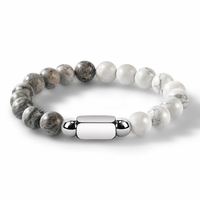 Bracelet en pierre œil de tigre jaune, perles magnétiques de 10 mm, perles carrées en acier inoxydable, lettrage gravé personnalisé, bijoux en gros