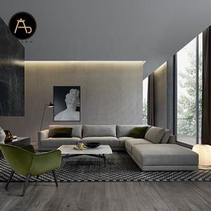 Conjunto de sofás de diseño italiano moderno, muebles modulares seccionales en forma de l, sofá esquinero y sofá cama para <span class=keywords><strong>sala</strong></span> de estar - Product Image 2