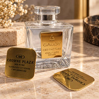 Autocollant adhésif personnalisé avec logo, plaque métallique en aluminium brossé, étiquette gaufrée à gratter pour usage cosmétique