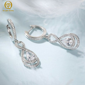 Pendientes de Diamantes de Lujo de Alta Gama para Mujer, Platino con Diamante Cultivado en Laboratorio Certificado por IGI, Color D, VVS, Personalizados para Usar en Fiestas - Product Image 2