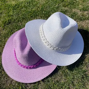 2023 फैशन गुलाबी महिलाओं विंटेज पनामा foldable प्रचार सोंब्रेरो paja पुआल सूरज टोपी टोपी के लिए महिलाओं गर्मियों