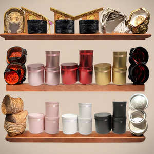 Boîte cylindrique ronde empilable pour chapeaux floraux, boîte en papier finition métallique avec bande en satin pour emballage cadeau floral de fêtes - Product Image 3