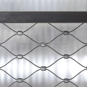 Type d'embout personnalisé Inox 304 316 Filet de câble <span class=keywords><strong>m</strong></span>étallique Maille Webnet de câble flexible en acier inoxydable pour garde-corps - Product Image 3