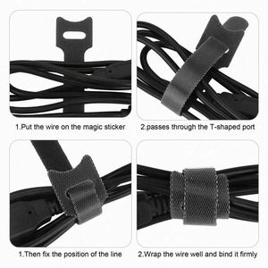 Attaches-câbles en silicone réutilisables de 6 pouces, sangles de cordon réglables, organisateur de câbles multifonctionnel et peu encombrant, support de câbles à boucle auto-agrippante - Product Image 3