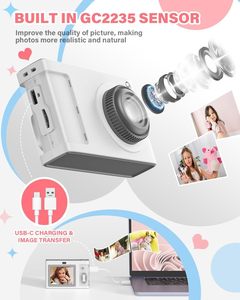 <strong>Mini</strong> <strong>Digital</strong> <strong>Camera</strong> 48MP Dual Lens 1080P 4K Games <strong>Camera</strong> Available in Pink, White, and Black <strong>Digital</strong> <strong>Camera</strong> for Kids - Product Image 4