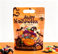 Sachet personnalisé imprimé avec fenêtre transparente, refermable, à fermeture éclair, Doypack, thermoscellable, en Mylar pour bonbons et chocolats