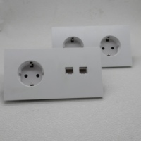 Prise murale double en aluminium pour panneau électrique français et prise de courant UE/US pour module de prise Vimar ou Legrand