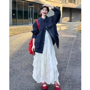<span class=keywords><strong>Jupe</strong></span> <span class=keywords><strong>longue</strong></span> midi irrégulière en tulle élastique taille haute pour femme, style coréen, collection Printemps-Été-Automne 2026, idéale pour les soirées - Product Image 1