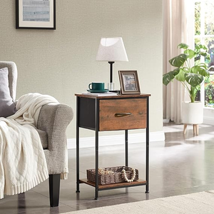 Comodino rustico in legno Somdot comodino fine tavolo per camera da letto vivaio soggiorno - Product Image 5