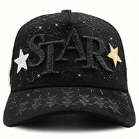 Nueva Gorra de Béisbol Negra con Cruz Gótica y Pedrería, Estilo Deportivo Urbano Unisex, Bordado 3D, 5 Paneles, Ajustable, de Algodón