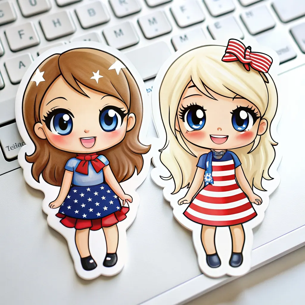 Customize Personalized American Girl Cute Stickers Personal Promotional Die Cut Sticker