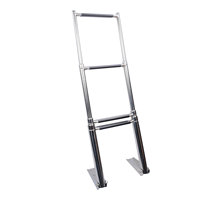 Nouvelle échelle de bateau télescopique pliable en acier inoxydable 316 de 1160 mm pour quai, yacht, ponton et accès maritime