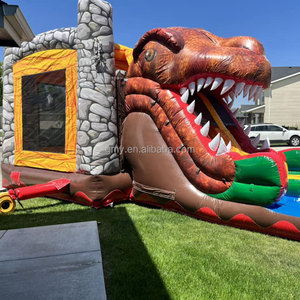 GMY Inflables Dinosaurio Tobogán inflable Con <span class=keywords><strong>Saltarina</strong></span> Casa hinchable Tobogán acuático inflable - Product Image 4
