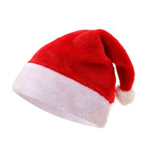 Chapeau de Père Noël classique rouge en velours avec bordure en fourrure, long chapeau de fête pour enfants et adultes pour Noël - Product Image 6