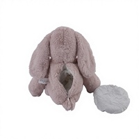 Lapin en peluche brodé en coton PP long et doux, avec doublure en maille, chauffable au micro-ondes, pour enfants, pour un sommeil confortable et réconfortant