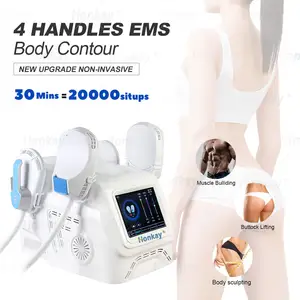 Ems músculo estimular EMS piso pélvico reparación muscular quema de grasa 4 mango RF 7Tesla cuerpo esculpir glúteos máquina de elevación