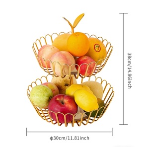 Kitchen 1-Layer Lacquer Classic Iron Fruit Basket Detachable Bottom Portable Candy <b>Snack</b> <b>Tray</b> Rack - Product Image 5
