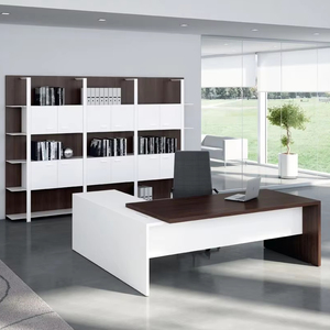 低価格オフィス家具 木製モダン社長用テーブル <span class=keywords><strong>L</strong></span>字型 耐久性のあるオフィスエグゼクティブデスク - Product Image 1