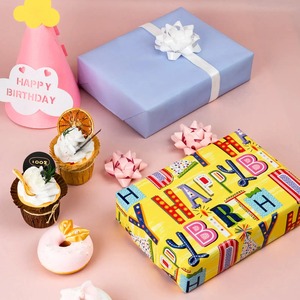 Custom Eco-Friendly Party Theme Gift <b>Wrap</b> <b>Paper</b> <b>Roll</b> 100GSM Double Sided Coated Art <b>Paper</b> Recyclable Digital Printing Compatible - Product Image 5