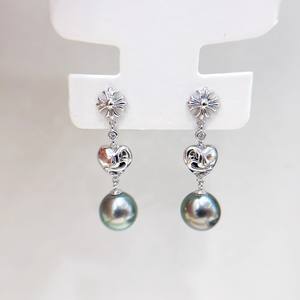 เวนชี 10948 22636 เงินแท้ S925 อุปกรณ์ทำเครื่องประดับมุก DIY แบบเรียบง่ายทันสมัย ฐานเปล่าสำหรับใส่ลูกปัดกลมขนาด 8-12 มม. สำหรับต่างหู - Product Image 3