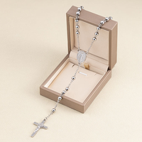 Pendentif en acier inoxydable en forme de croix, collier en Y, chapelet catholique, religieux, Vierge Marie, femme, homme, bijoux imperméables, accessoire de mode