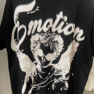 Camisetas de algodón 100% de alta calidad, ropa de calle con estampado gráfico, ropa de hombre de gran tamaño, camisetas de emoción mixta para hombres - Product Image 4