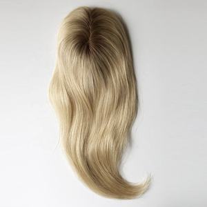 Perruque à cuticules 100% naturelles remy <span class=keywords><strong>pour</strong></span> femmes, <span class=keywords><strong>postiche</strong></span> avec <span class=keywords><strong>filet</strong></span> de poisson et haut en soie, attaché à la main, TP27 - Product Image 4