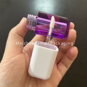 ISMAN Tube de brillant à lèvres carré court de 6 ml avec capuchon blanc, flacon de teinte à lèvres violet, rose, rouge, bleu, emballage vide pour gloss à lèvres, logo personnalisé - Product Image 4