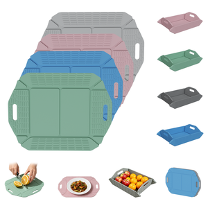Multi-Functional Foldable Plastic Cutting <b>Mat</b> With Handles Non-Slip Oil Proof Food Grade Reusable Washable Durable Rectangle <b>Mat</b> - Product Image 1