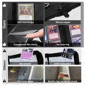 JUZI Classeur de cartes à collectionner de luxe personnalisé à 16 pochettes, portable, étanche, en cuir PU de haute qualité pour TCG Yu-Gi-Oh! <span class=keywords><strong>Pokémon</strong></span> - Product Image 5
