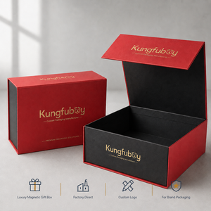 Boîte à fermeture magnétique en papier rigide personnalisée de qualité supérieure avec logo en feuille d'or pour les coffrets cadeaux de parfums et l'emballage de luxe pour la vente au détail - Product Image 1
