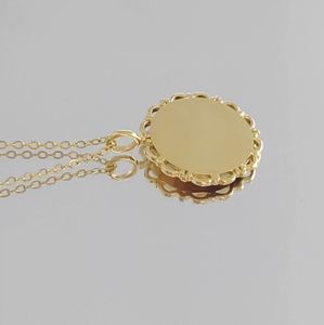 Inspire Jewelry's New Arrival Gold Plated impermeable minimalista personalizado huella digital Vintage moneda Collar para regalo - Product Image 4