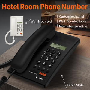 Téléphone fixe d'hôtel avec logo personnalisé, haute qualité, boutons bicolores injectés, sans batterie, téléphone filaire de bureau ou mural - Product Image 6