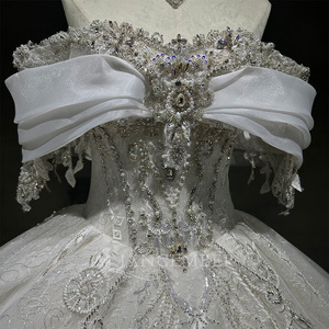 Robe de mariée Jancember Wx102 style princesse coréenne, jupe bouffante, coupe ajustée, ornée de diamants brillants, pour mariées élégantes - Product Image 2