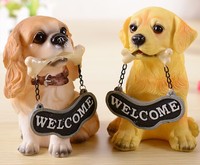 Figurine de jardin en résine écologique, adorable chien Cocker Spaniel jaune, motif personnalisable, objet de collection