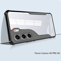 Étui de téléphone portable en acrylique haute transparence antichoc pour Tecno Camon 50 40 30 20 Pro Spark 50 Pova 7 Housse de téléphone anti-chute