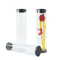 Tube extrudé en plastique transparent avec bouchon et fond scellé pour rouge à lèvres et cosmétiques
