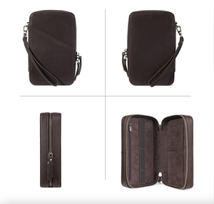 Ando <b>Bag</b> Leather Electronics Organizer Travel <b>Tech</b> Pouch Cable Charger Storage <b>Bag</b> with Detachable Wrist Strap - Product Image 6