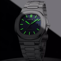 Jam tangan pria, Logo kustom mekanik tahan air Stainless Steel Ultra tipis Jam mode otomatis