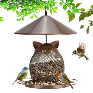 Metal Retractable Humming Bird Feeder Wild Bird Feeders Squirrel Proof Birdfeeder Outside Seed Feeder 6 Perches