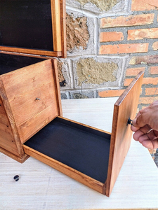 Meubles de salon rustiques boîte faite à la main avec <span class=keywords><strong>tiroir</strong></span> de rangement caché fausse boîte inférieure avec compartiment secret - Product Image 4