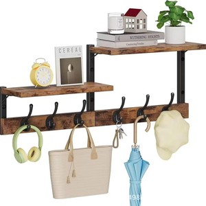 Creative wooden <b>wall</b>-mounted storage <b>rack</b> <b>for</b> living room decorative items, entryway <b>key</b> <b>rack</b>, and bathroom storage. - Product Image 1