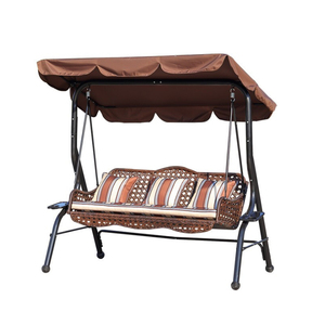 Jardín <span class=keywords><strong>de</strong></span> alta calidad <span class=keywords><strong>de</strong></span> 3 plazas <span class=keywords><strong>de</strong></span> mimbre canopy mecedora silla hamaca <span class=keywords><strong>playa</strong></span> <span class=keywords><strong>de</strong></span> patio <span class=keywords><strong>de</strong></span> hierro forjado patio cambios - Product Image 6
