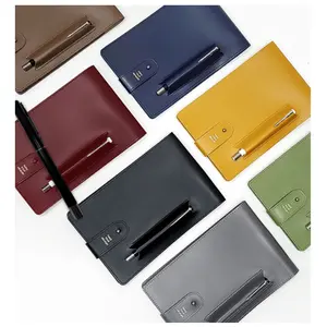 YY Leather Note Pad Leather Cover Binder leather notebook holder with pen holder